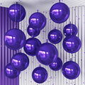 14 Pcs Dark Purple Round Foil Balloons 22/15/10 4D Ball Balloons Purple Metallic Balloon Ornament Mylar Balloon Chrome for Birthday Graduation Wedding Anniversary New Year Disco Party Decor