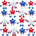 Leitee 24 Pcs Patriotic Bendable Toys Posable 4th of July Parade Independence Day Party Favor Star Character Figures Stress Relief Fidget Toy Gift for Bag Stuffer, 3 Styles