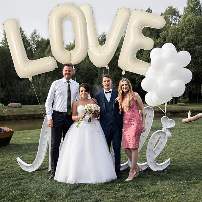 Biapian 40 Inch Letter Z Balloons, Giant Cream Z Foil Balloon, Big Single Alphabet A-Z Balloons, Beige Large Aluminum Z Balloons Helium for Birthday, Baby Shower, Wedding, Anniversary Party Decoration