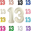13 Balloon Number, Cream Number 13th 31th Birthday Balloons 40 Inch, 13 or 31 Years Old Cream Birthday Decorations for Boys Girls, 13th Anniversary Decorations