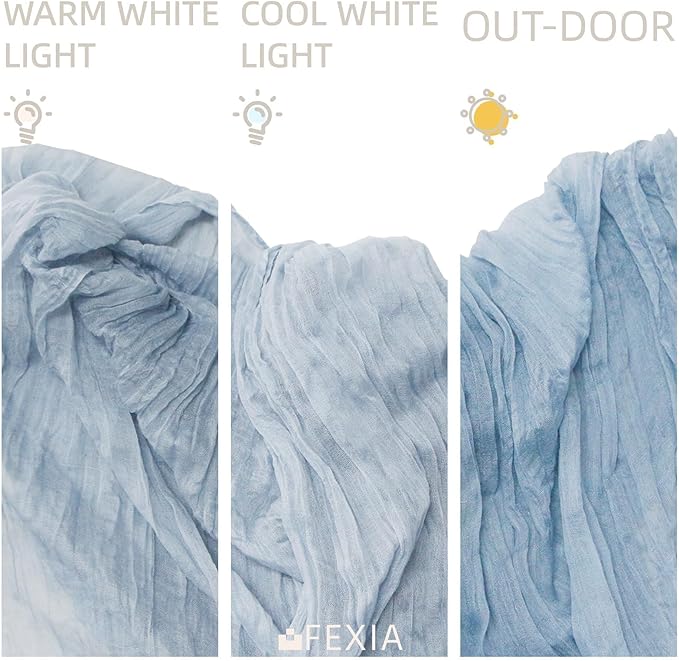 FEXIA Dusty Blue Cheesecloth Table Runner Boy Baby Shower Wedding Decorations Spring Gauze Table Runner for Bridal Shower Party Winter Wonderland Decoration 35x120 Inches