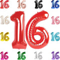 16 Balloon Number, Red Number 16th Birthday Balloons 40 Inch, Sweet 16 Years Old Red Birthday Decorations for Boys Girls, 16th Anniversary Decorations