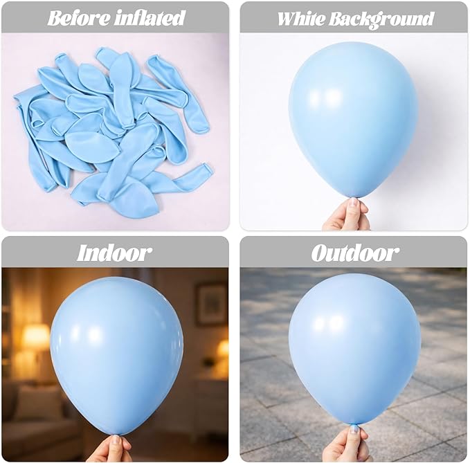 105pcs Baby Blue Balloons 12inch Party Latex Balloons for Birthday Graduation Baby Shower Anniversary New Year Holiday Party Decorations