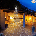 Christmas Decoration LED Star String Lights, Christmas Star String Lights with 317 LED Hanging Fairy Curtain Lights for Party Wedding Patio Indoor Outdoor Decorative