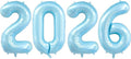 2026 Pastel Blue Balloons, 40" Large Pastel Blue 2026 Balloons Helium Mylar Foil Balloons for 2026 New Year Christmas Graduation Party Decoration