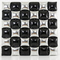 36PCS Square Foil Balloon Wall Backdrop,19 inch Double-Sided Metallic Balloons for Party,Wedding,Anniversary,Birthday,Graduation,Halloween,Shiny Balloon Decor (Black&Sliver)