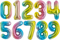 TONIFUL Balloons 16 Inch Colorful 0-9 Number Mylar Foil Balloons 10 Pcs Custom digitalal Balloons for 2026 New Year Eve Birthday Party Engagement Graduations Anniversary Baby Shower