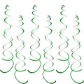 30 Pieces Green Party Swirl Decorations, Sparkle Green Hanging Swirls Whirls Shimmer Plastic Streamer for Ceiling, Party Supplies for St. Patrick's Day Tropical Hawaiian Birthday Christmas Party Decor