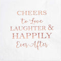 Crisky 50 Count Bridal Shower Napkins Disposable Cocktail Napkins 3-Ply Rose Gold Foil Text Beverage Napkins for Engagement Party Decorations & Wedding Shower