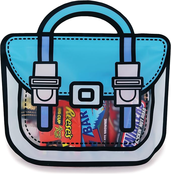20 Pack Goodie Bags for Kids Birthday Party Supplies - Bulk Gift Bag for Favors, Food, and Candy with Resealable Ziplock Seal (Blue/Large)