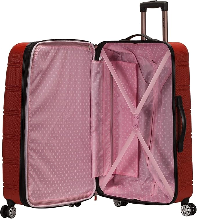 Rockland Melbourne Hardside 3 Piece Expandable Spinner Wheel Luggage Set, (20"/24"/28"), Red