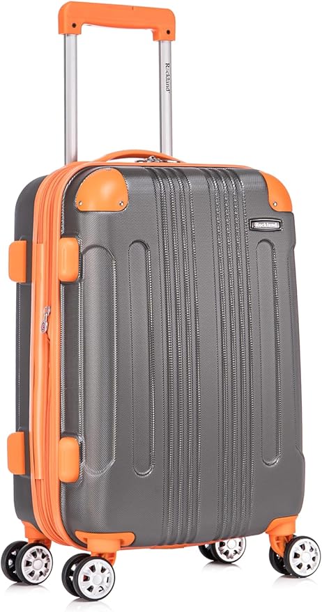 Rockland London Hardside 2 Piece Spinner Wheel Luggage Set, Carry-On 20" and Tote 14", Charcoal