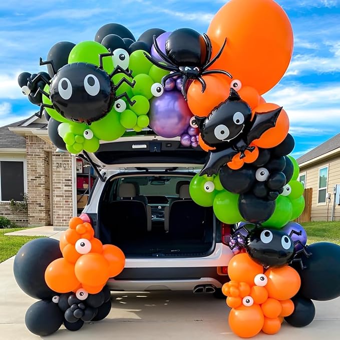 Halloween Party Balloons Set, Black Purple Orange Green Balloons 50Pcs 12inch Purple Orange Black Lime Green Balloon for Halloween party Celebration Birthday Spooky Ghost Party Decoration