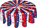 4th of July Tablecloth 60 Inch Round Memorial Day Patriotic Tablecloth Washable Polyester Fabric American Flag Table Cloth Independence Day Table Cover For Dining Room Picnic Kitchen Outdoor Decor
