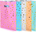 50pcs Party Favor Bags for Kids Birthday Goodies Bags, Plastic Gift Bags for Kids Girls Boys Candy Birthday Party Favor Gift Wraps (50pcs star pattern 5colors)