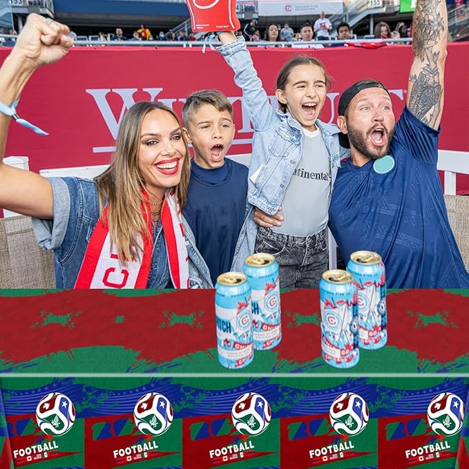 2Pcs Football Birtrhday Party Tablecloth |108 x 54 Inch| Soccer Disposable Rectangle Tablecover Party Supplies