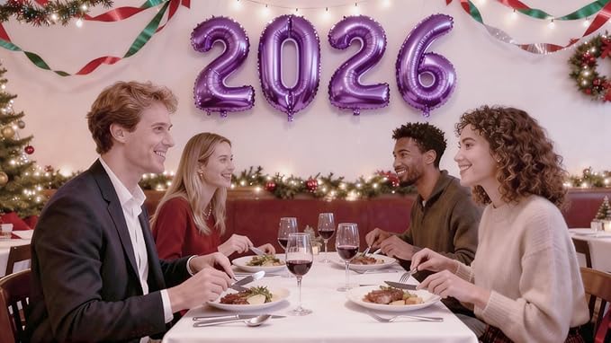 40 Inch Purple 2026 Number Balloon, Large Foil Number Balloons 2026 Graduation Balloons, New Years Decorations 2026 Purple