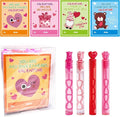 28 Pack Cards for Kids, 4 Different Designs Cute Bubble Wands with Valentines Gift Cards for Boys Girl School Classroom Exchange Prize, Fun Valentines Party Favors Toys