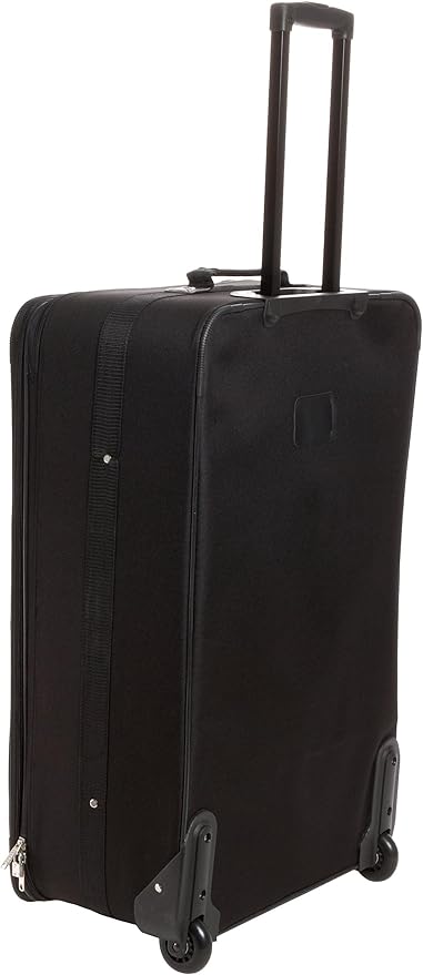 Rockland Fashion Softside 4 Piece Luggage Set, Expandable, (14" Tote/19"/24"/28"), Black