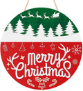 OHOME Christmas Decorations Outdoor - Christmas Wreaths for Front Door | Rustic Round Wood Welcome Sign,Xmas Garland - Navidad Party Decor Favors Supplies for Door Wall Room Porch Kitchen