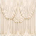 40x10FT Champagne Backdrop Curtains for Wedding Parties, Wrinkle Free Polyester Photography Backdrop Drapes for Wedding Baby Shower Birthday Parties Stage Background Stand Decorations 4x10ft,10 Panels