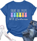 LAZYCHILD Women Easter Teacher Shirts: Funny Treat All with Kindness T-Shirt Bunny Rabbit Tee Tops