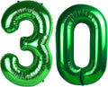 40 Inch Green Number 30 Digital Balloon,Jumbo Mylar Foil Helium Balloon for 30 Balloons for Birthday Party,Wedding Anniversary Party Decorations