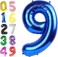 Blue Balloon Numbers 9, Big 40 Inch Happy 9 19 29 90 Birthday for Men And Women, Foil Balloons Decoratins for Wedding Anniversary, Christmas, New Year, Halloween Party Syupplies