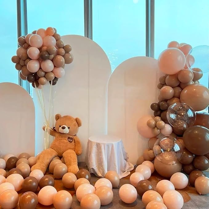 105pcs Coffee Balloons 12inch Party Latex Balloons for Boys Girls Birthday Baby Shower Gender Reveal Wedding Sunflower Party Decorations