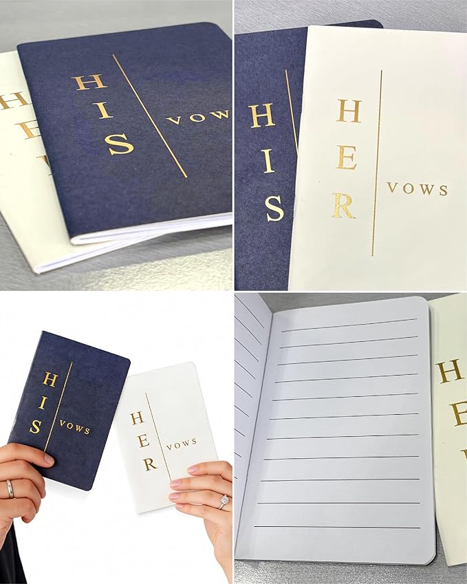 WeddingGiftsWedding Vow Books His and Hers, Wedding Vow Books with Soft Touch Gold Foil Engraving, Wedding Essentials, Wedding Accessories