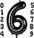 6 Balloon Number 40 Inch, 6th 6 7 Birthday Balloon for Boy Girl, Black 16 60 61 65 Numbers Balloons Birthday Party Wedding Events Decorations