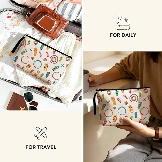 Beach Gifts for Women Beach Accessories Makeup Bag, Cute Birthday Gifts for Women Cruise Gifts for Girls Cosmetic Bag Sunscreen Bags