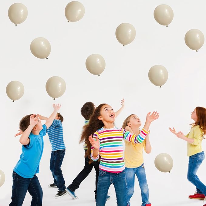 White Sand Balloons 60pcs 5inch Small Beige Balloon for Balloon Garland Arch 5'' Round Mini Neutral Cream Nude Latex Balloon for Birthday Party Decoration DIY Baby Shower Wedding Annversary