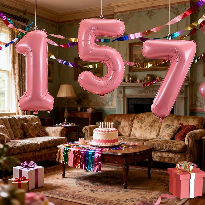 40 Inch Large Foil Helium Number Balloon Birthday Wedding Party 0-9 (Baby Pink, 1)