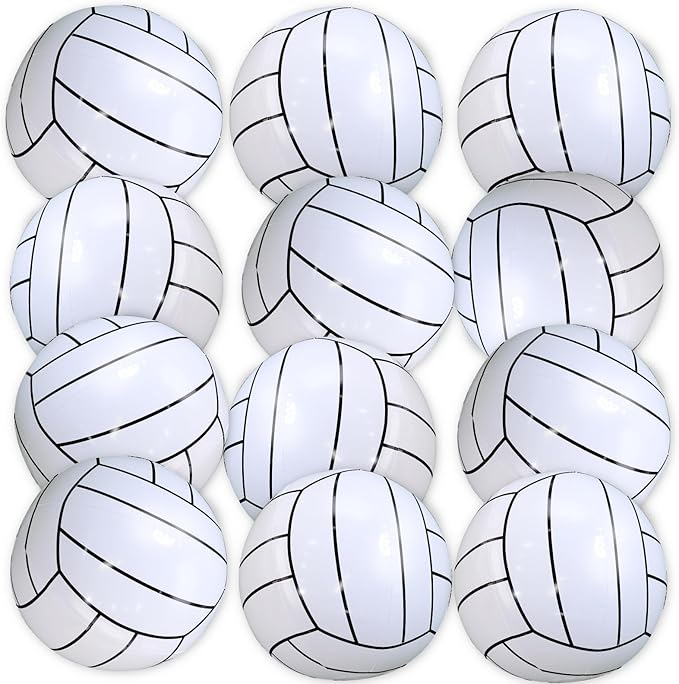 TURNMEON 12 Pack Inflatable Volleyball Beach Balls 16 Inch Beach Ball for Summer Party,Sports Ball Swimming Pool Game for Adult Pool Toys for Pool Beach Outdoor Indoor School