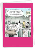 NobleWorks, Funny Birthday Greeting Card with 5 x 7 Inch Envelope (1 Card) Bday Eavesdropping Dog C10874BDG