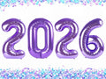 2026 Purple Balloon Numbers 40 Inch, Nye Decor Party Decorations Happy New Year, Class of 2026 Decorations Party Supplies