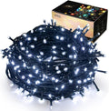 Christmas Decorations Outdoor String Lights - 25m/82ft 220 LEDs Memory Function 8 Modes End-to-End Extendable Plug in Waterproof Fairy Light for Thanksgiving Halloween Wedding Patio Decor - Cool White