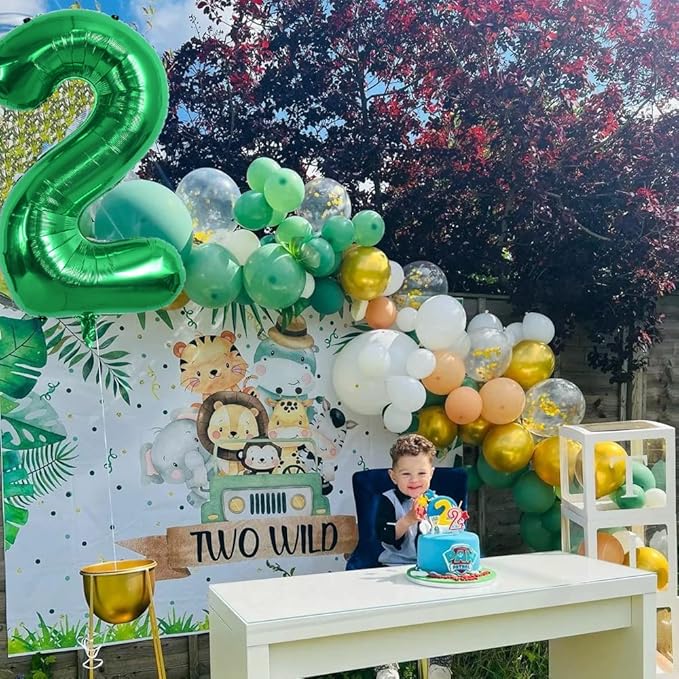 TONIFUL Green 40 inch Digital 2 Balloon for Birthday, Wedding, Anniversary Party Decorations