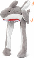 Animal Hat with Ears Moving Jumping Pop Up Beating Hat Plush Holiday Cosplay Dress Up Funny Gift for Kids