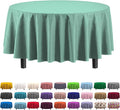 Exquisite Party Solids 6-Pack Premium Plastic Tablecloth 84in. Round Plastic Table Cover - Mint