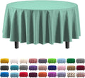 Exquisite 12-Pack Premium Plastic Tablecloth Pack of 12 Premium Plastic Tablecloth 84 Inch Round Table Cover - Light Mint