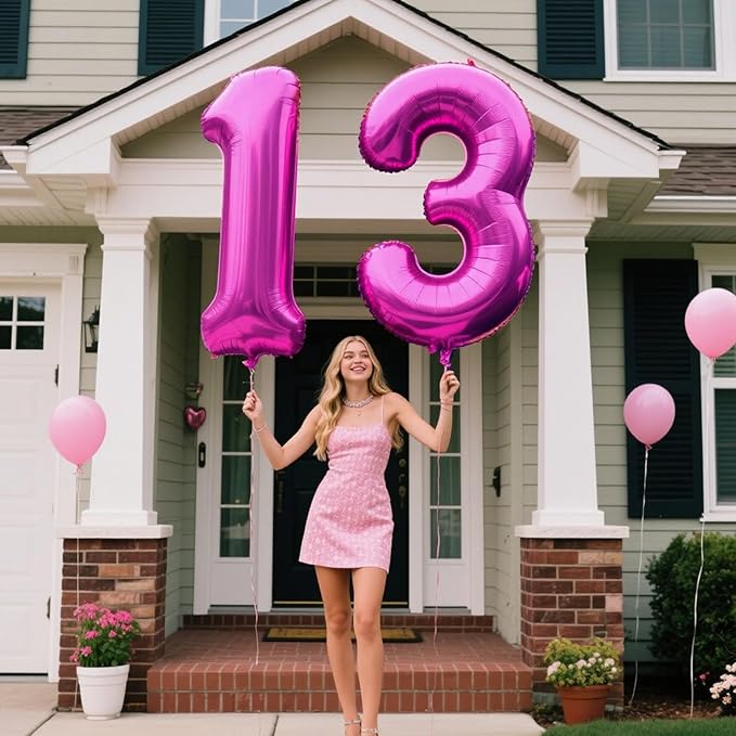 40 Inch Rose Purple Large Balloon Number 1 Balloon,Jumbo Mylar Foil Helium Balloon for 10 21 31 41 51 61 Birthday Digital Balloons for Birthday Party,Wedding Anniversary Party Decorations