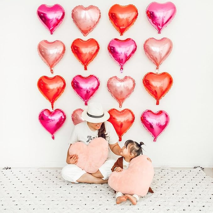 Red Heart Shaped balloons Pack of 12,18 Inch Love Valentine Balloons Heart Romantic Balloons For Valentines Day Propose Marriage Wedding Bridal Shower Engagement Party Decorations