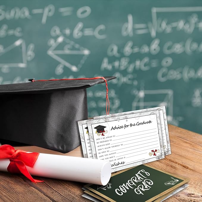 Graduation Wish & Advice Cards - 50PCs Graduate Party Supplies Advice Card for Class of 2026 Graduations Party, Graduation Favors Cardes for High School/College/Senior School