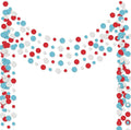 Outus 5 Pieces Colorful Dots Paper Garland Easter Decor Round Glitter Hanging Confetti Streamers Backdrop for Spring Birthday Classroom Halloween Trunk or Treat Car Decoration (Light Blue,White,Red)