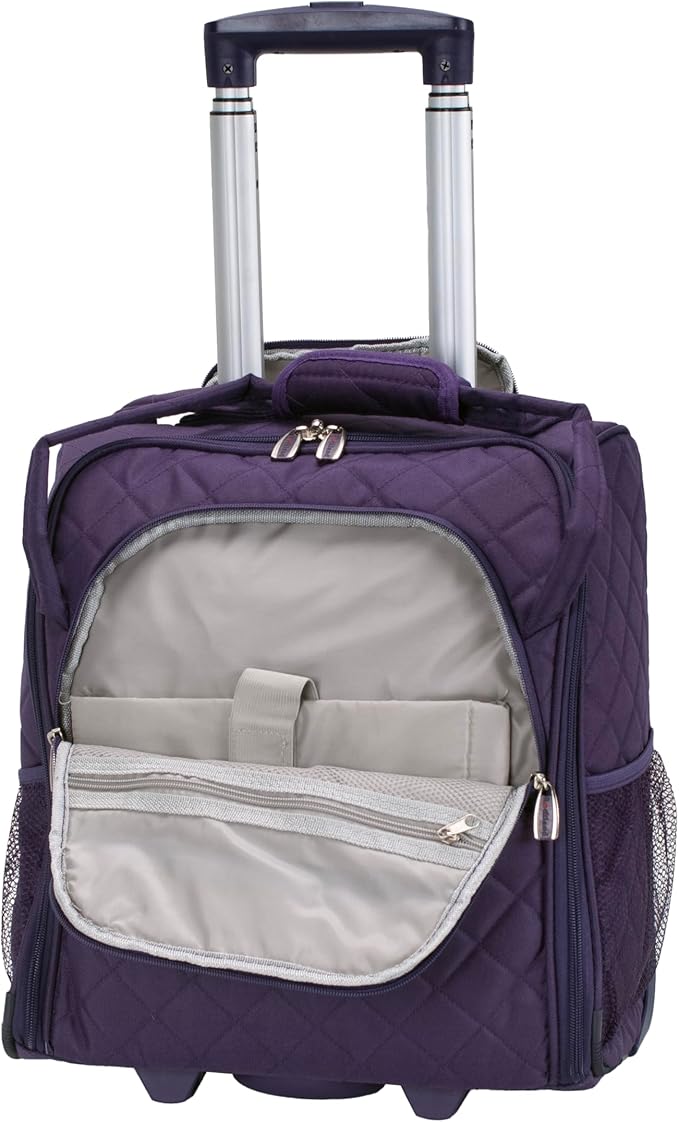 Rockland Melrose Upright Wheeled Underseater Carry-On Luggage, Purple