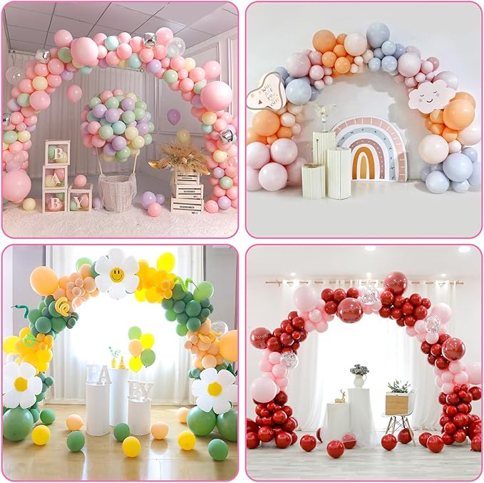 Balloon Arch Kit, Adjustable 10FT Wide & 8FT Tall Balloon Arch Stand Kit with Water Fillable Bases, Garden Arbors Plant Support Stand with 40pcs Balloon Clips for Wedding, Graduation, Holiday Party