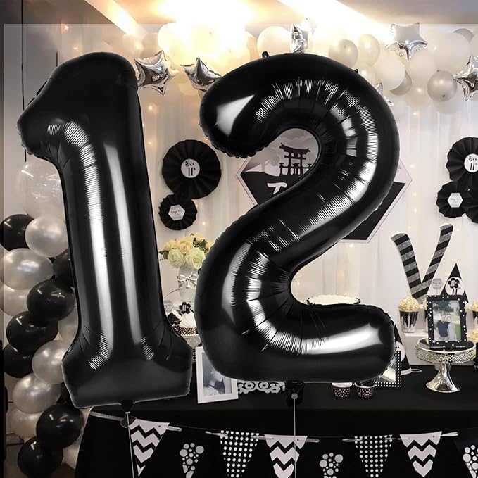Number 2 Balloons 40 Inch Large Helium Foil Mylar Balloons For Birthdays Party Decorations/Wedding/Anniversary/Graduations/Baby Shower (Black)