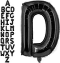 40 Inch Black Letter D Balloons, DIY Phrase Foil Alphabet Letter D Balloons DIY Word D Banner for Birthday Anniversary Celebration Graduation Party Supplies Decoration